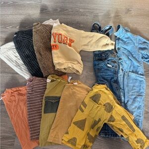 Zara Beige and Orange City Sweatshirt for Kids